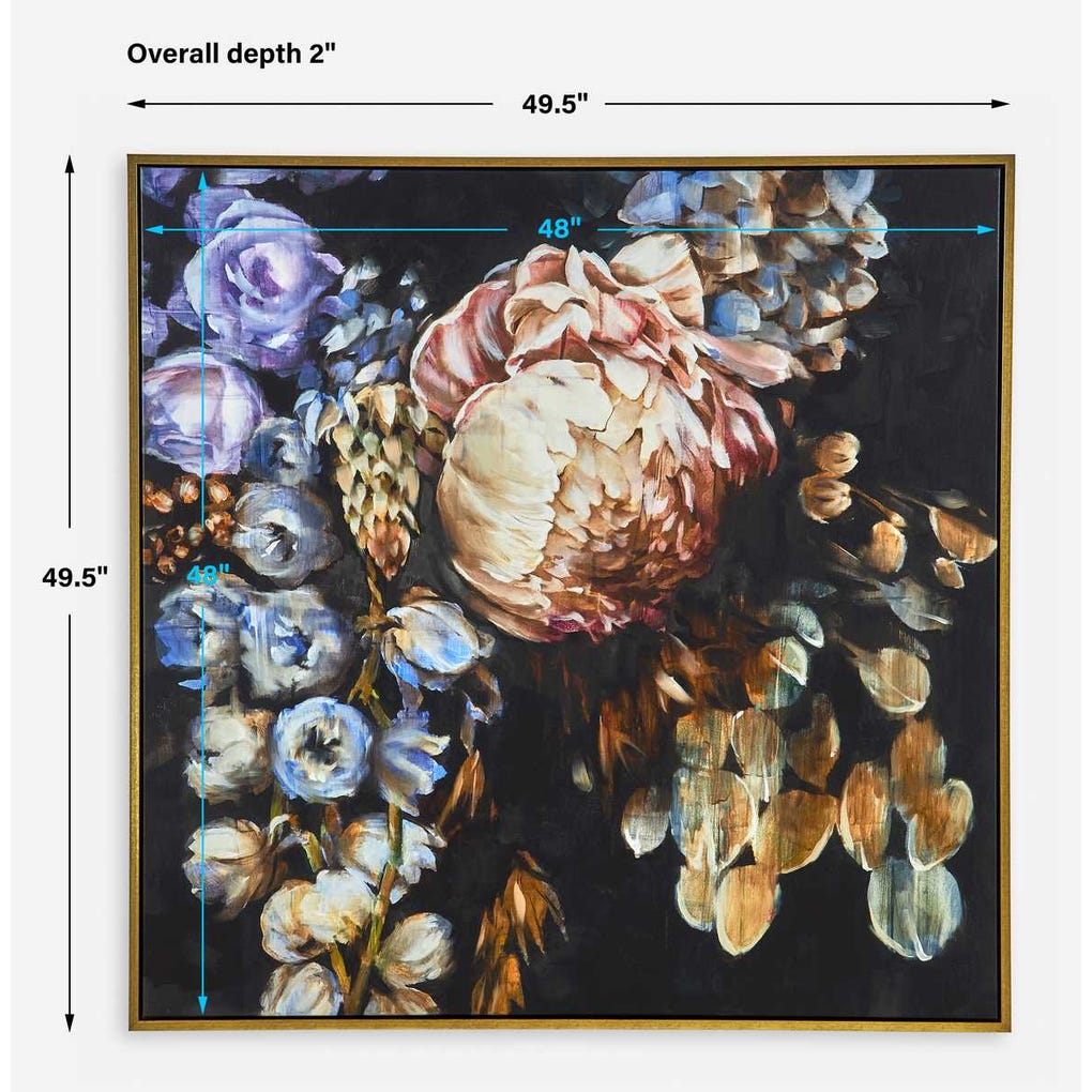 Midnight Blooms Framed Canvas
