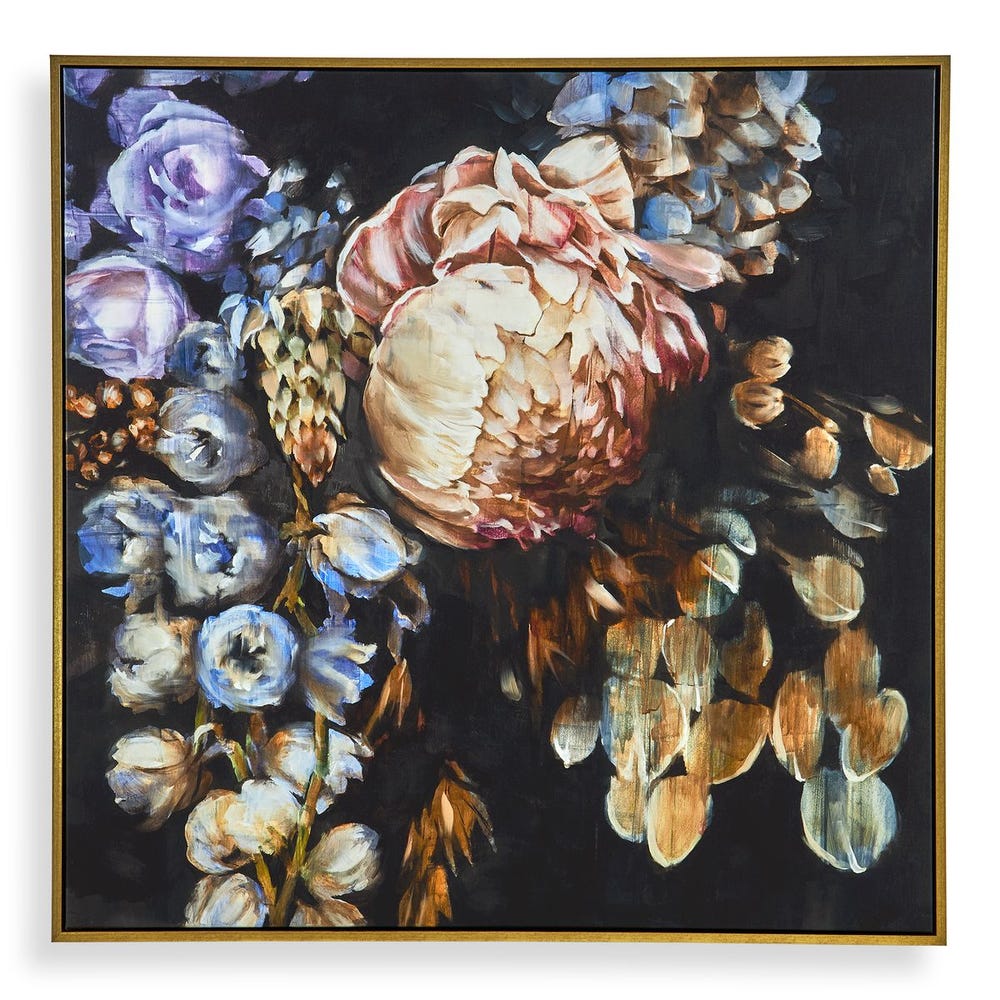 Midnight Blooms Framed Canvas