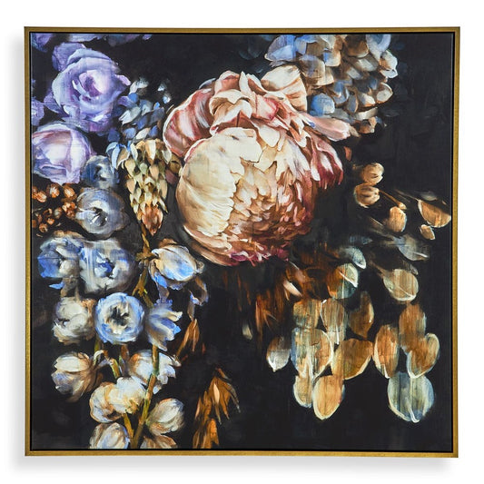Midnight Blooms Framed Canvas
