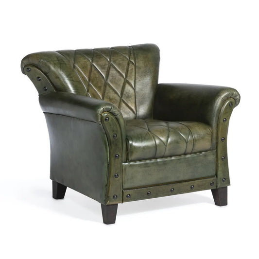 Forest Green Leather Chair