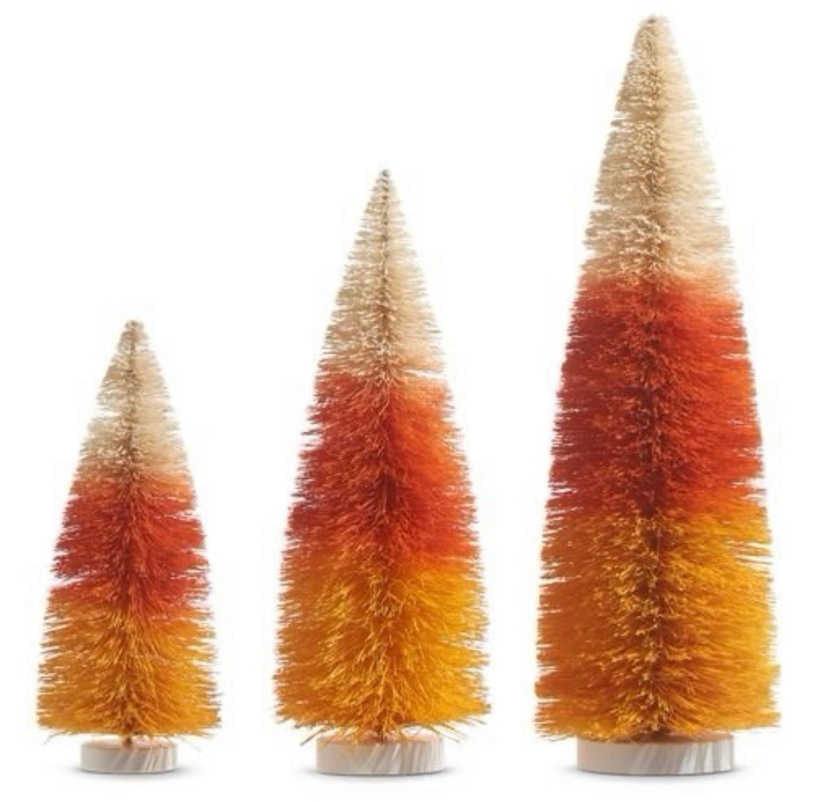 Candy Corn Bottle Brush Trees, 3 sizes