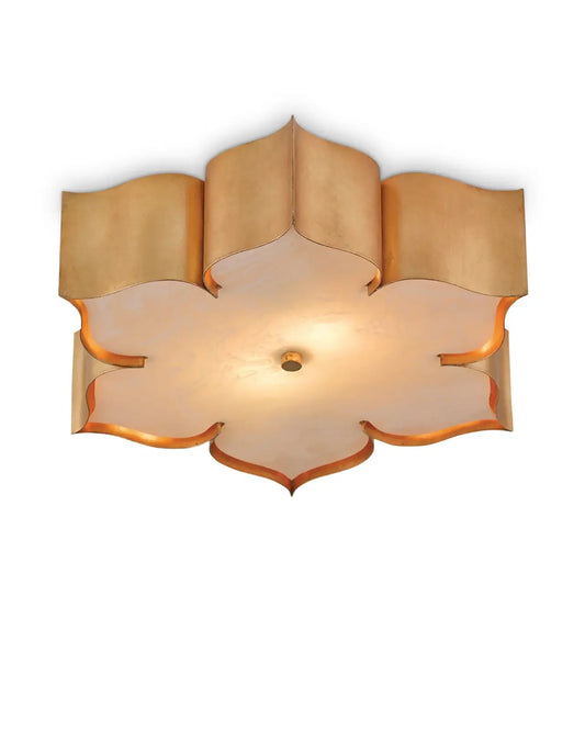 Gold Lotus Flush-Mount Light