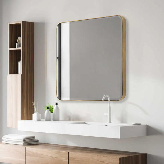 Gold Square Mirror