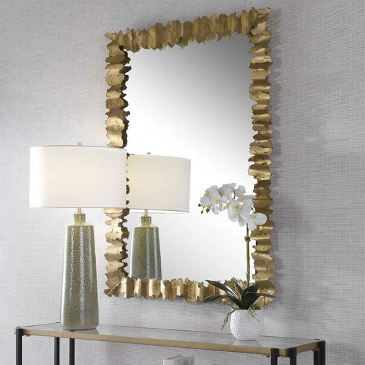 Gold Steel-Cut Mirror