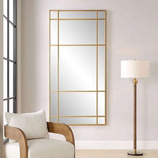 Gold Paneled Mirror