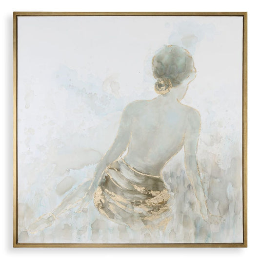 Golden Highlights Lady Hand Painted Canvas