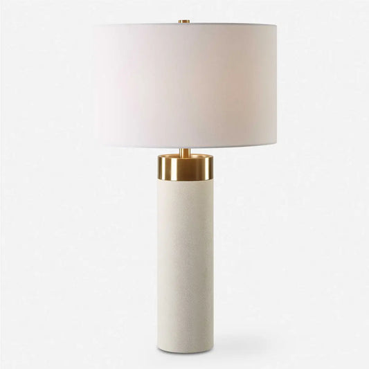 Haven White Faux Shagreen Table Lamp