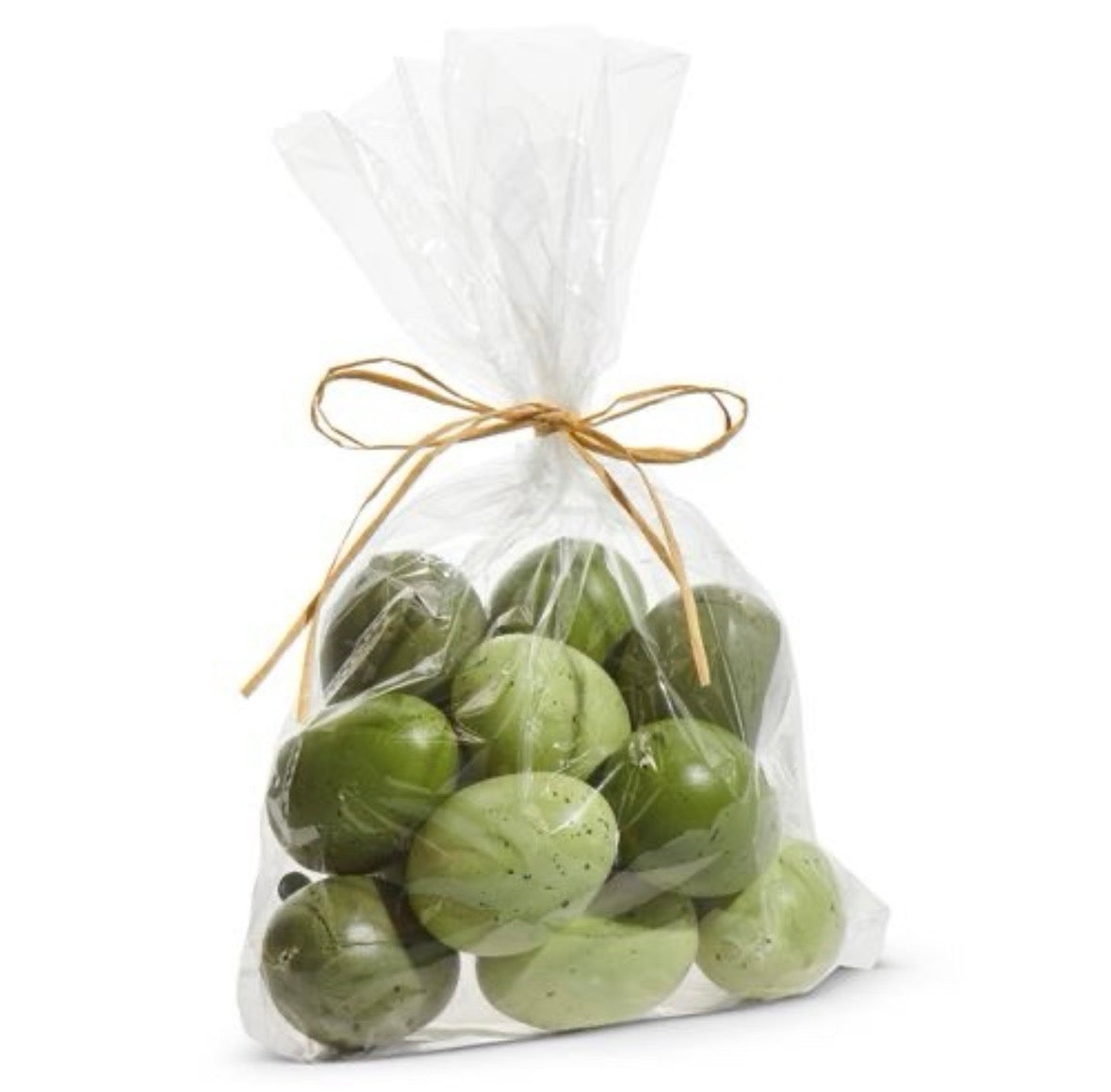 Green speckled eggs, set of 12