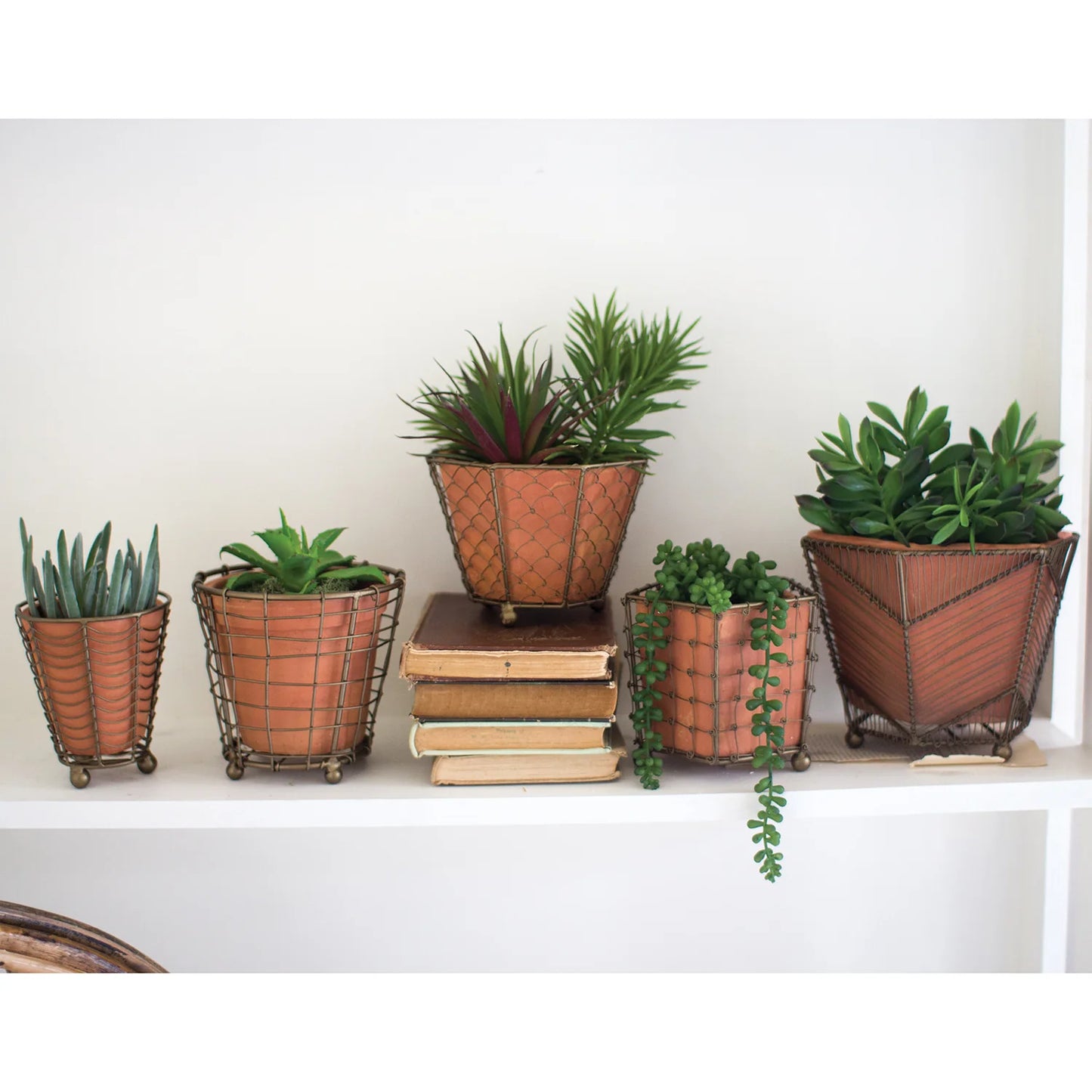 Terra Cotta Planters with Wire Wrap, 5 styles