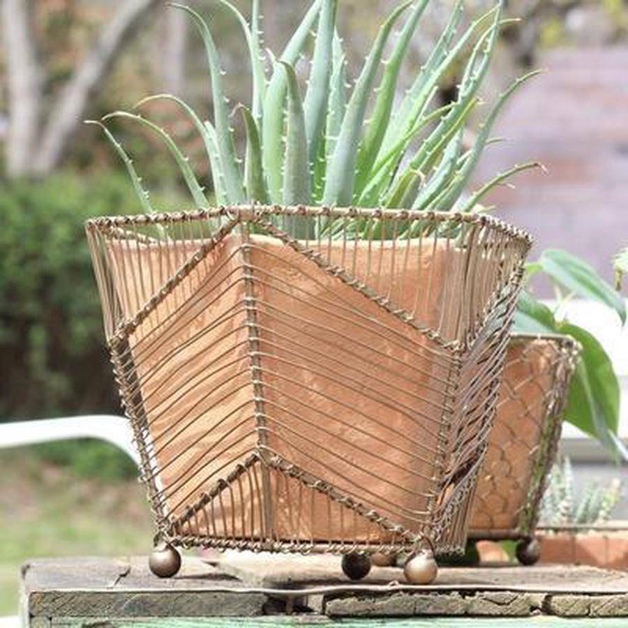 Terra Cotta Planters with Wire Wrap, 5 styles