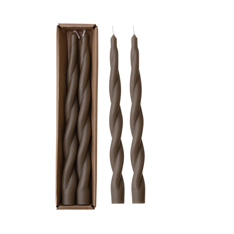 Twisted Taper Candles, set of 2
