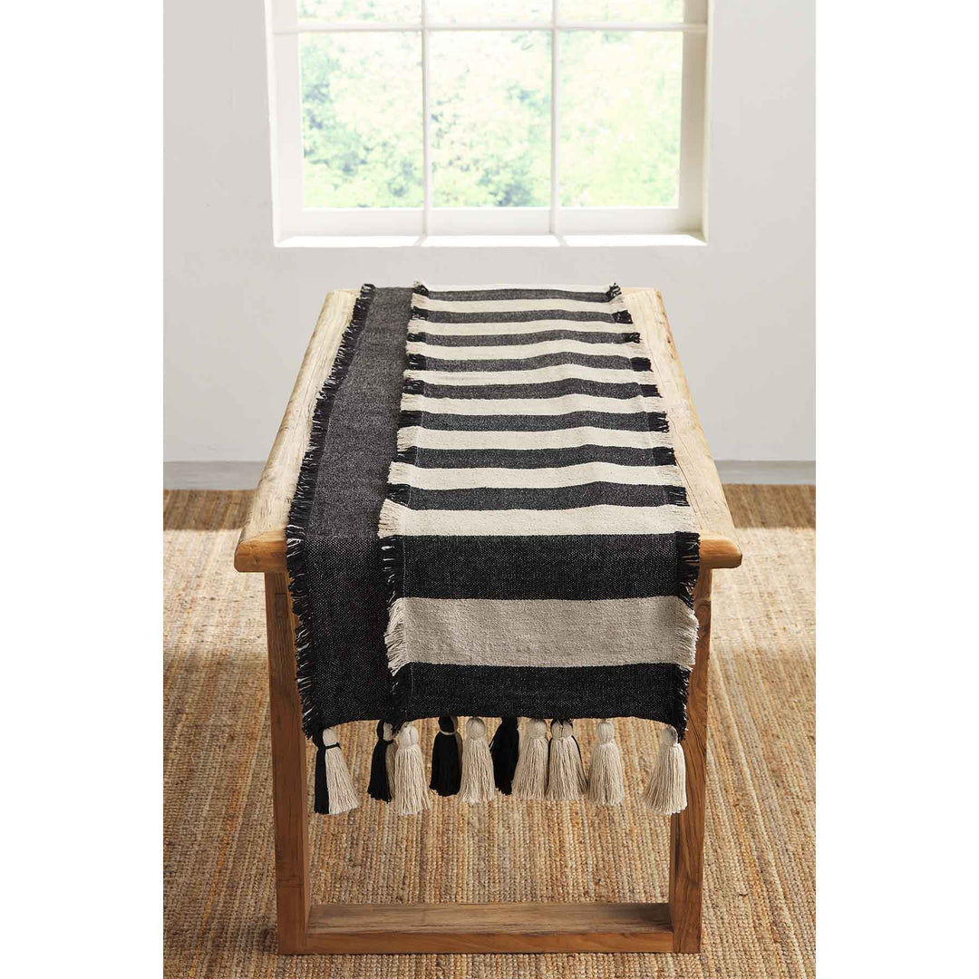 Black Poncha Table Runner