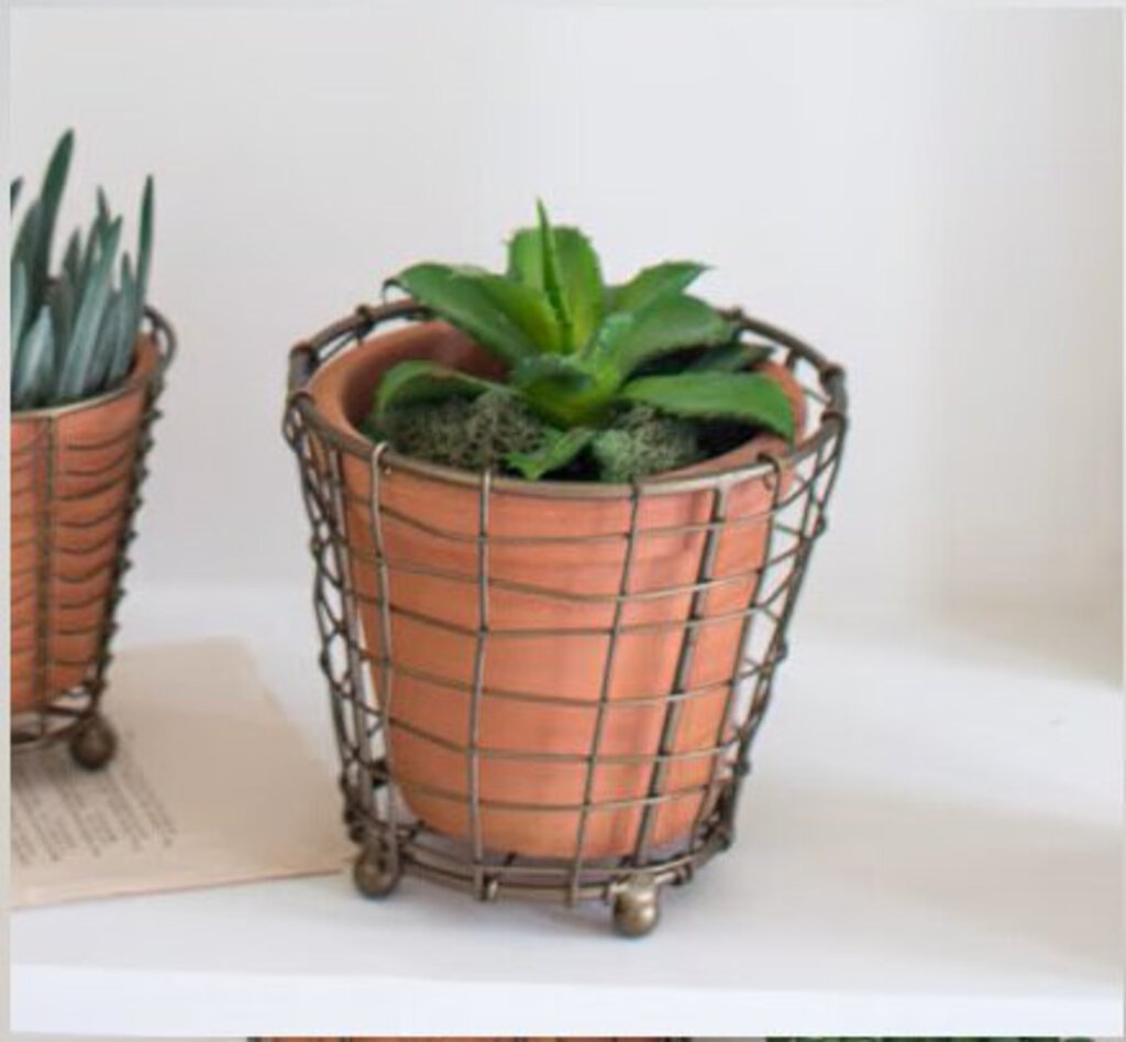 Terra Cotta Planters with Wire Wrap, 5 styles