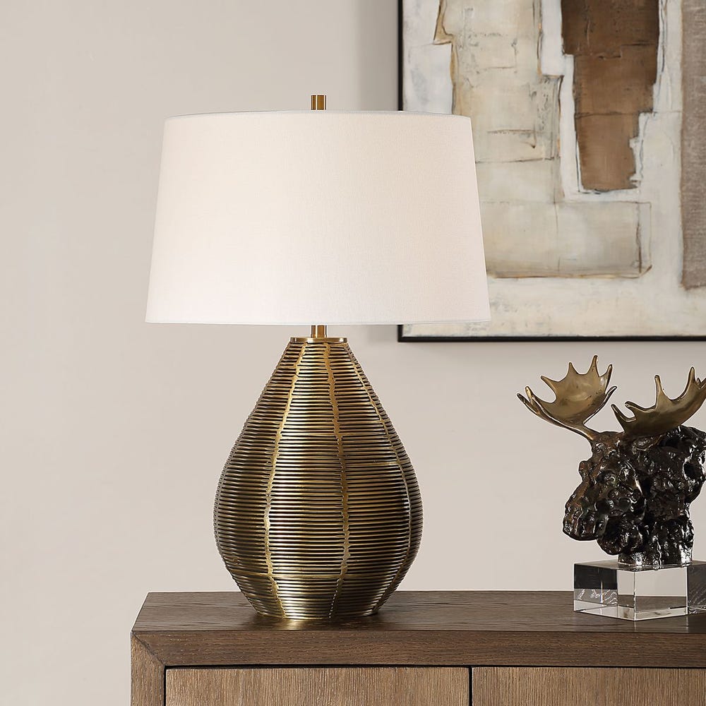 Knowles Brushed-Brass Table Lamp