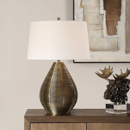 Knowles Brushed-Brass Table Lamp