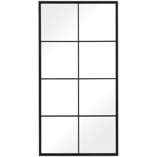 Large Black Paned Mirror
