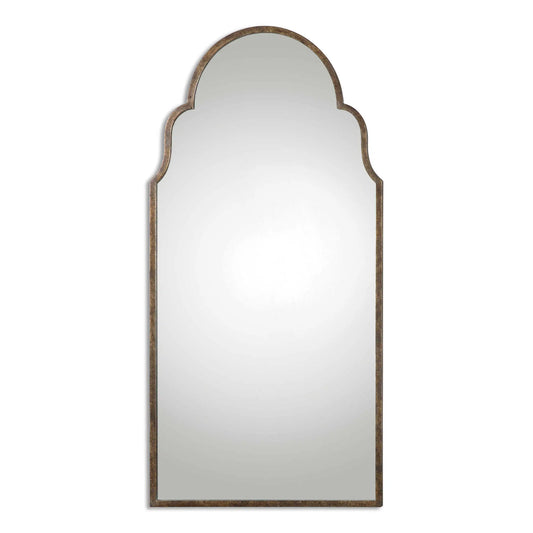 Large Bronze Scalloped Mirror