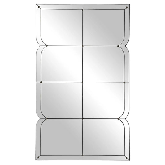 Large Mulit-Paneled Silver Mirror