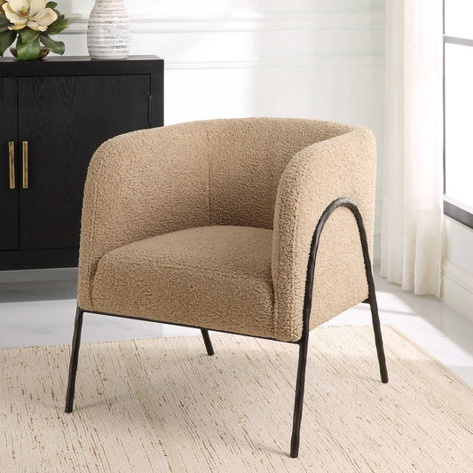 Latte Shearling Accent Chair