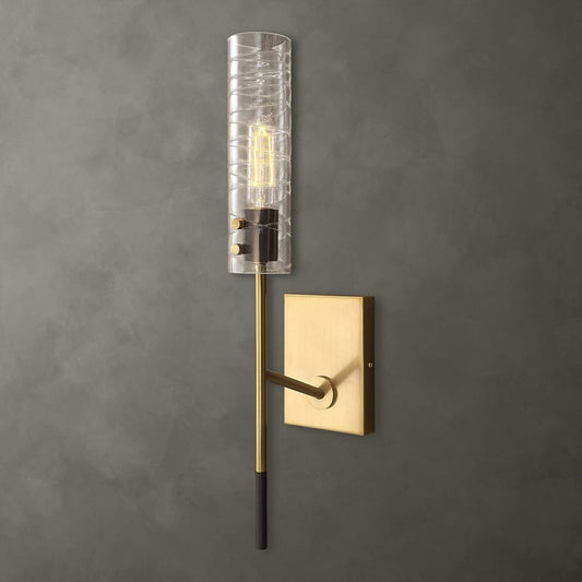 Linear Swirl Brass Wall Sconce