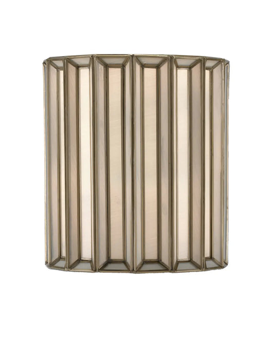 Milk Glass and Gold Wall Sconce