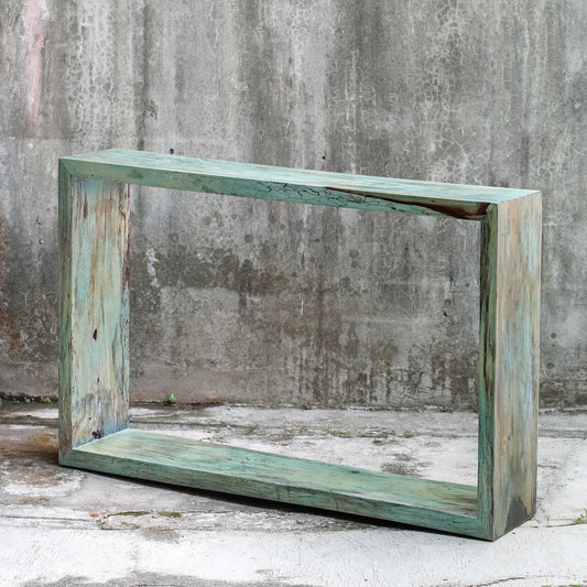 Natural Blue-Green Console Table