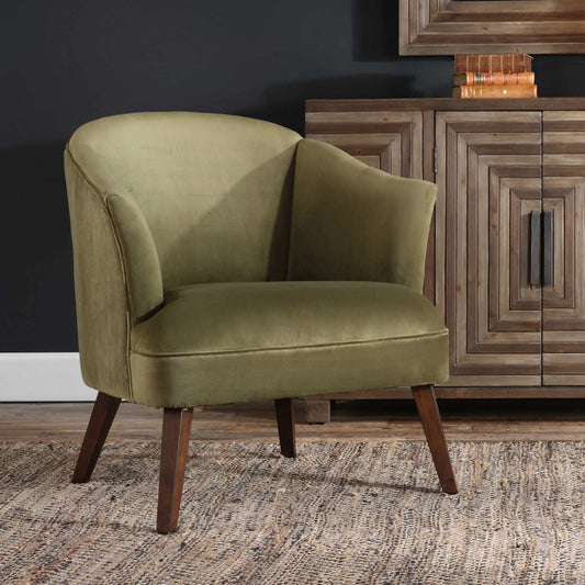Olive Barrel Back Accent Chair