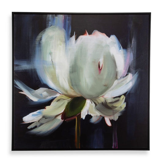 Midnight Peony in Bloom – Framed Floral Watercolor