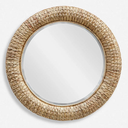 Natural Seagrass Round Mirror