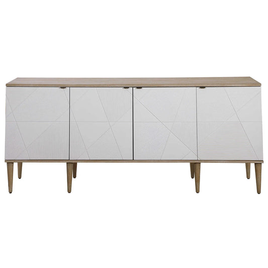Sleek Four Door White Console