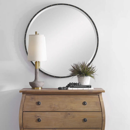 Stone and Brass Buffet Lamp