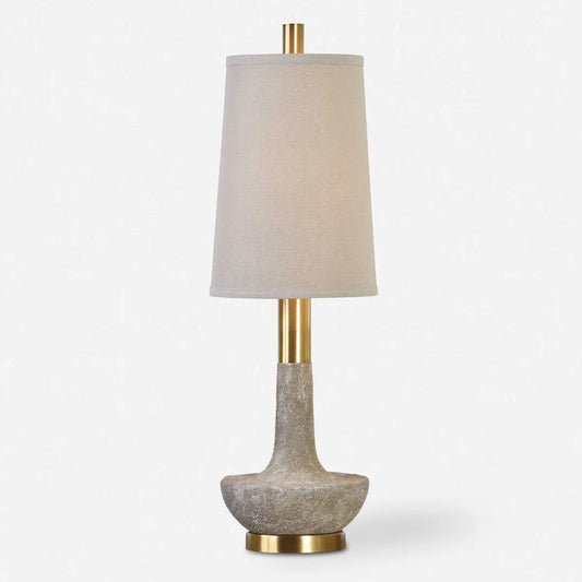 Stone and Brass Buffet Lamp