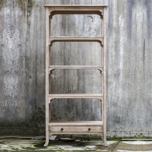 Traditional Aged Wood Bookcase