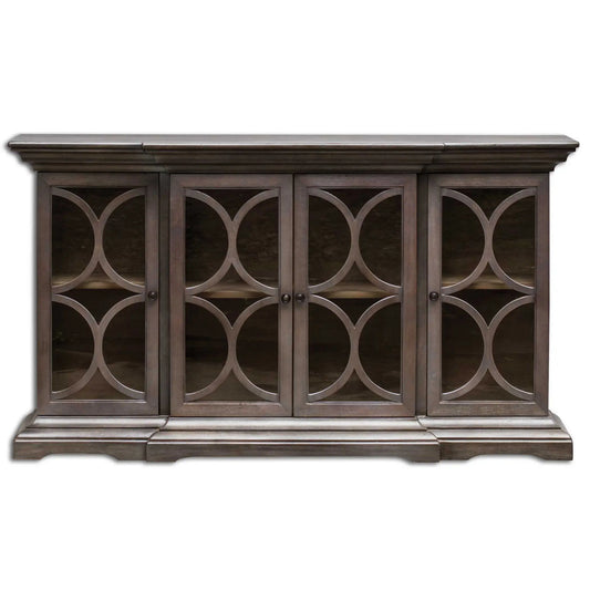Traditional Wood and Glass Cabinet
