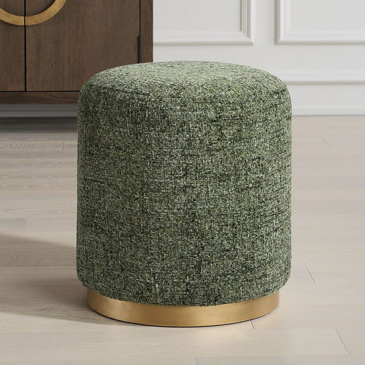 Green Chenille Ottoman