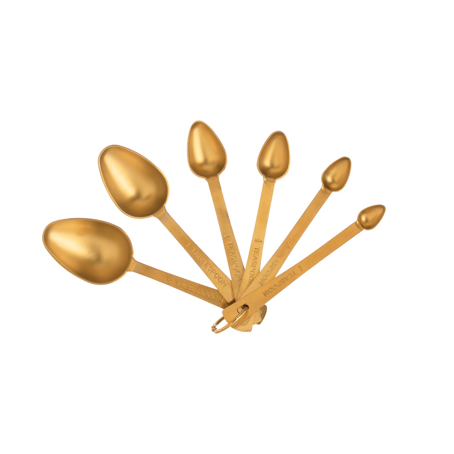 Gold measuring spoons, set of 6